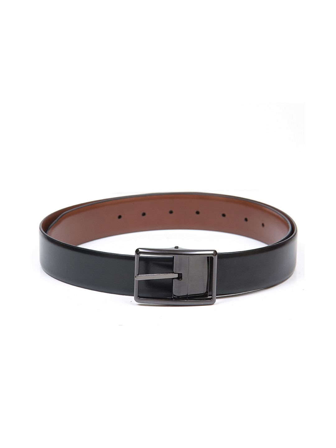 

Calvadoss Men Black Leather Formal Belt
