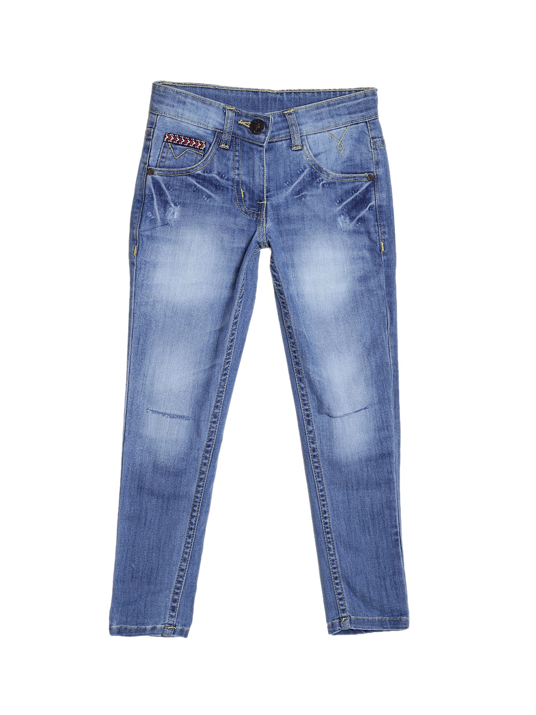 

612 league Girls Blue Heavy Fade Jeans