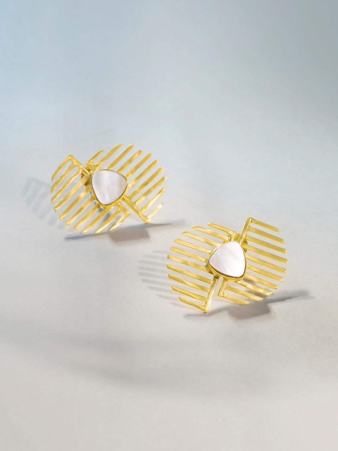 

March by FableStreet Gold-Toned Contemporary Studs Earrings