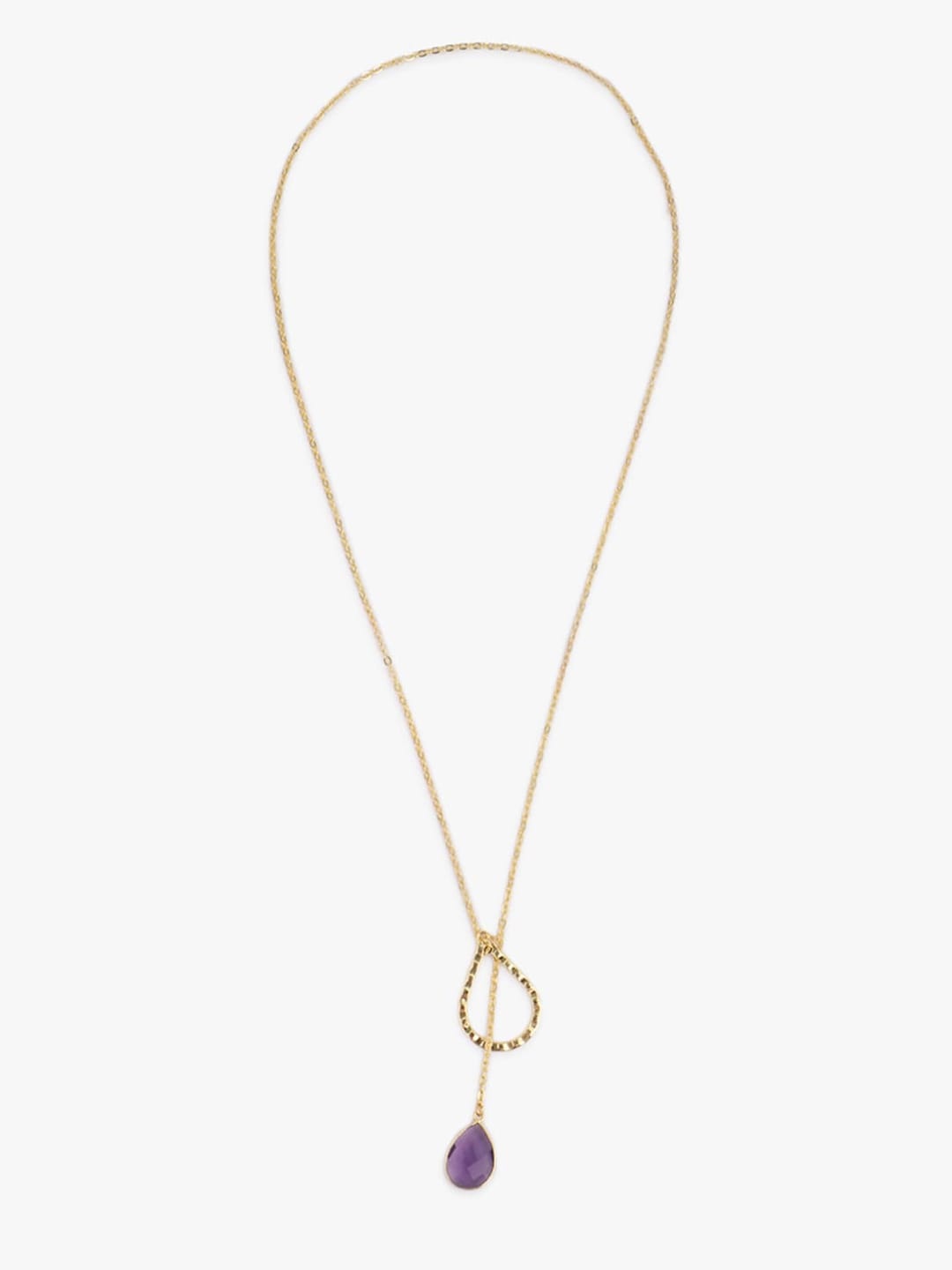 

Mikoto by FableStreet Gold-Toned & Purple Brass Gold-Plated Handcrafted Necklace
