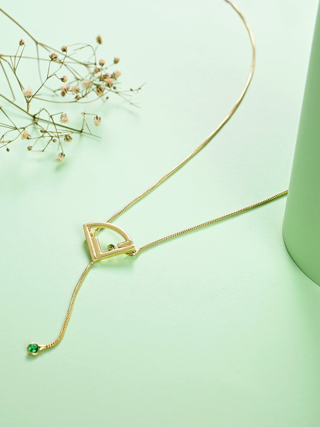 

March by FableStreet Gold-Toned Brass Gold-Plated Necklace With Pendant