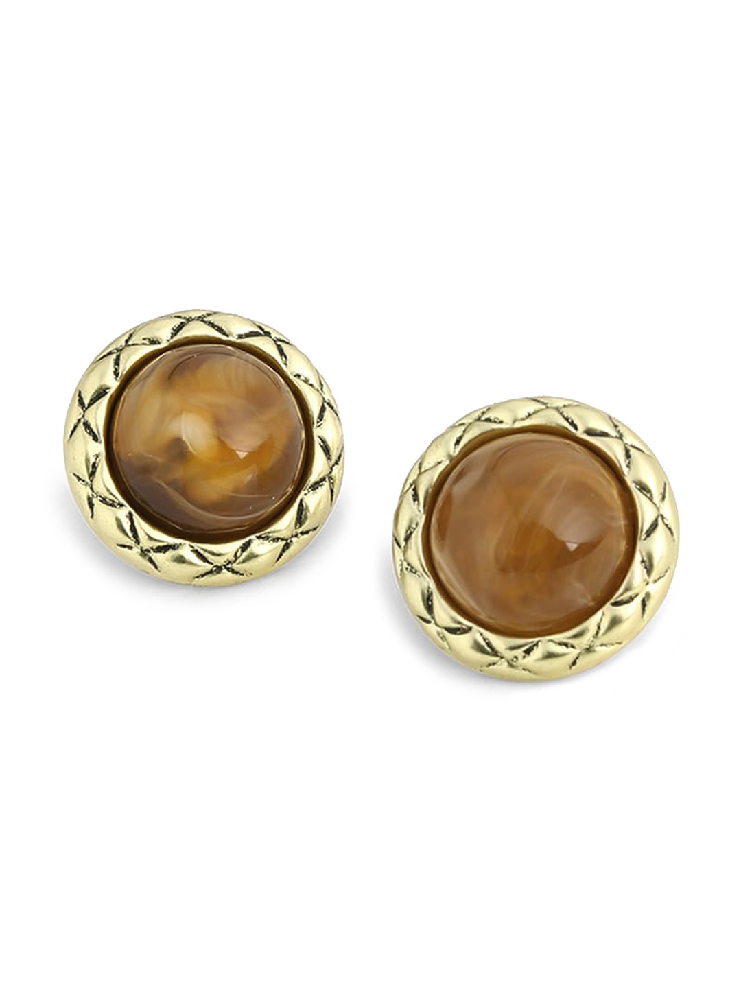 

Mikoto by FableStreet Gold-Toned Circular Studs Earrings