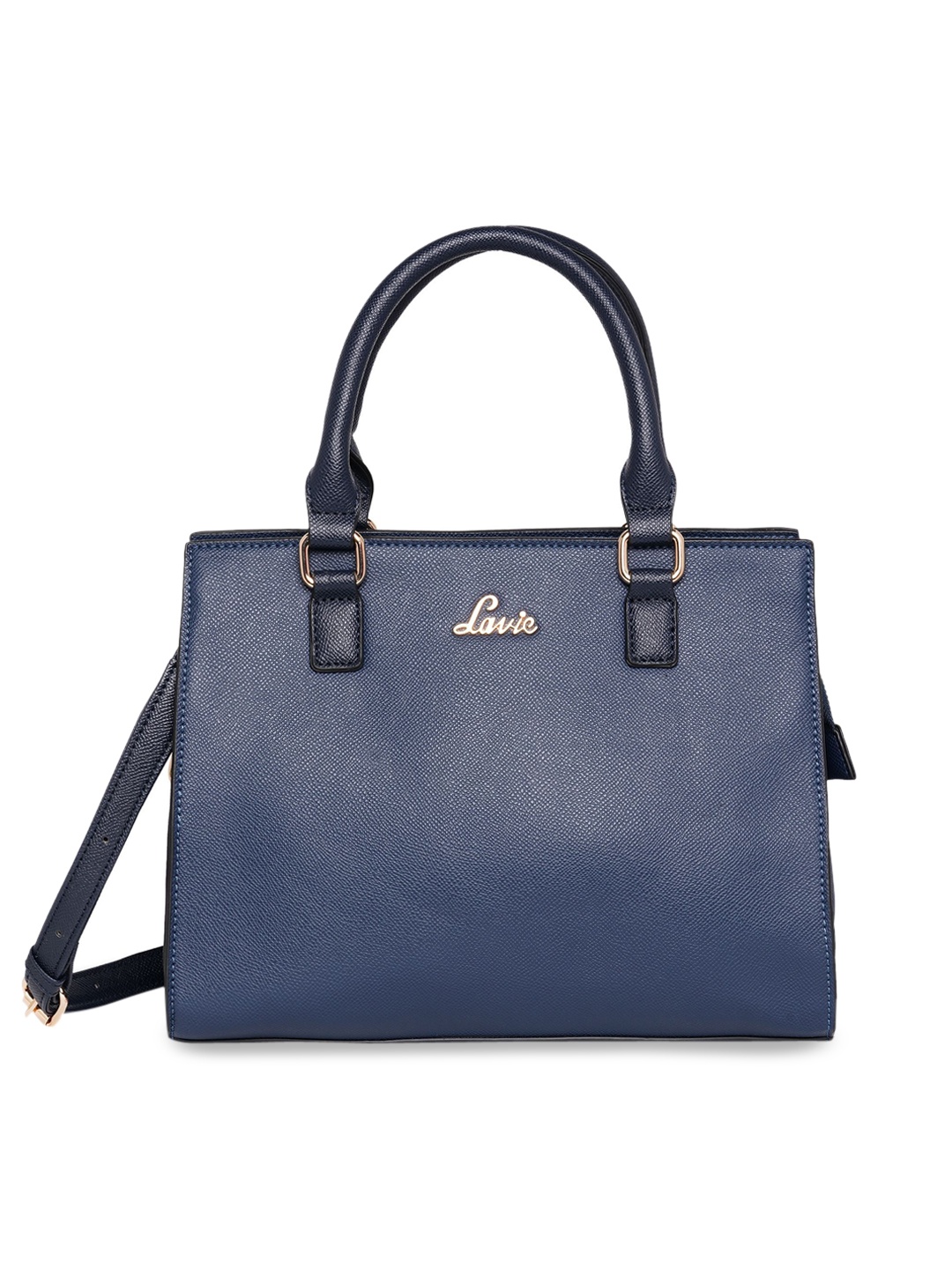 

Lavie Navy Blue PU Structured Handheld Bag with Tasselled