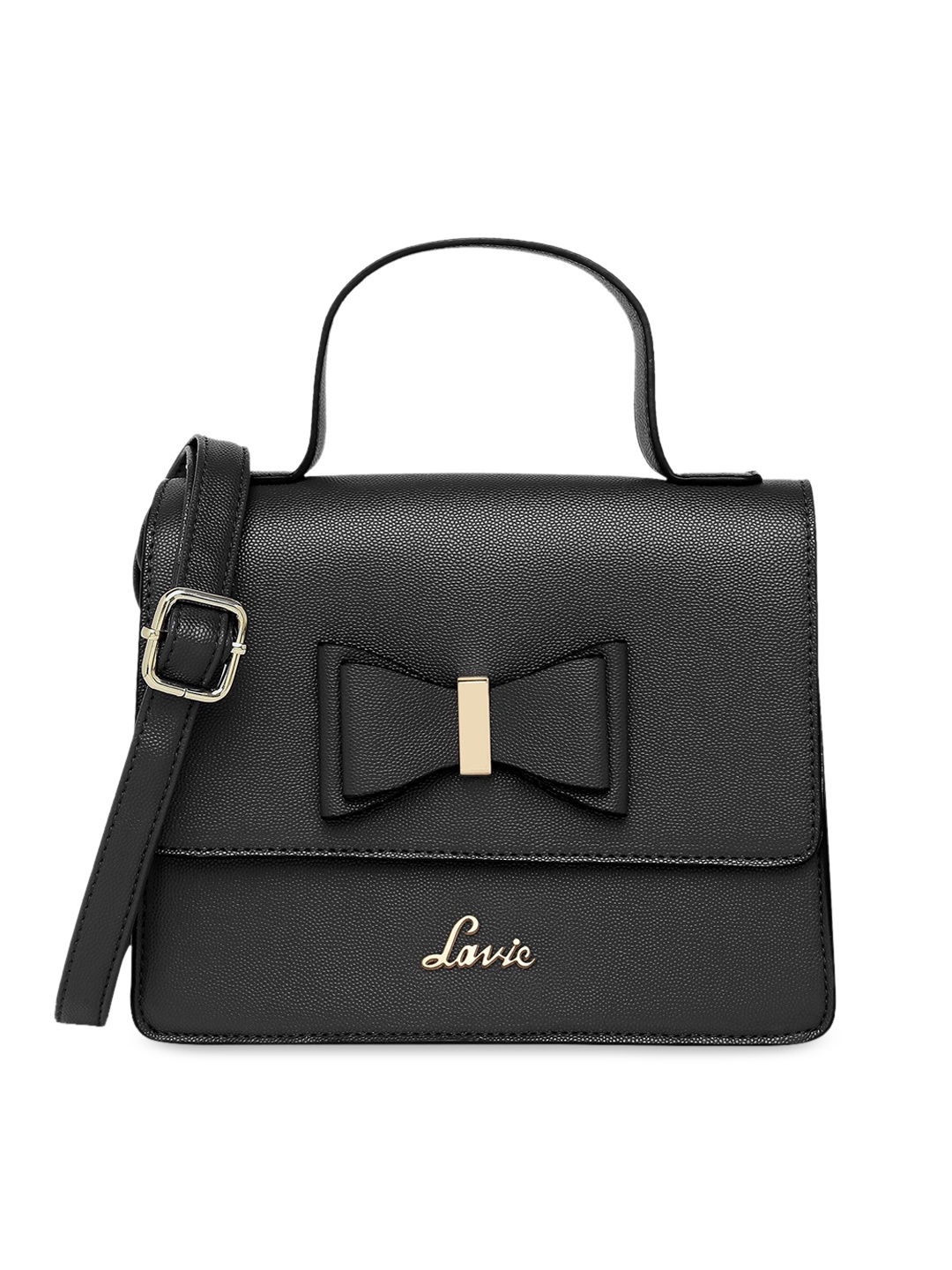 

Lavie Black PU Structured Sling Bag with Bow Detail