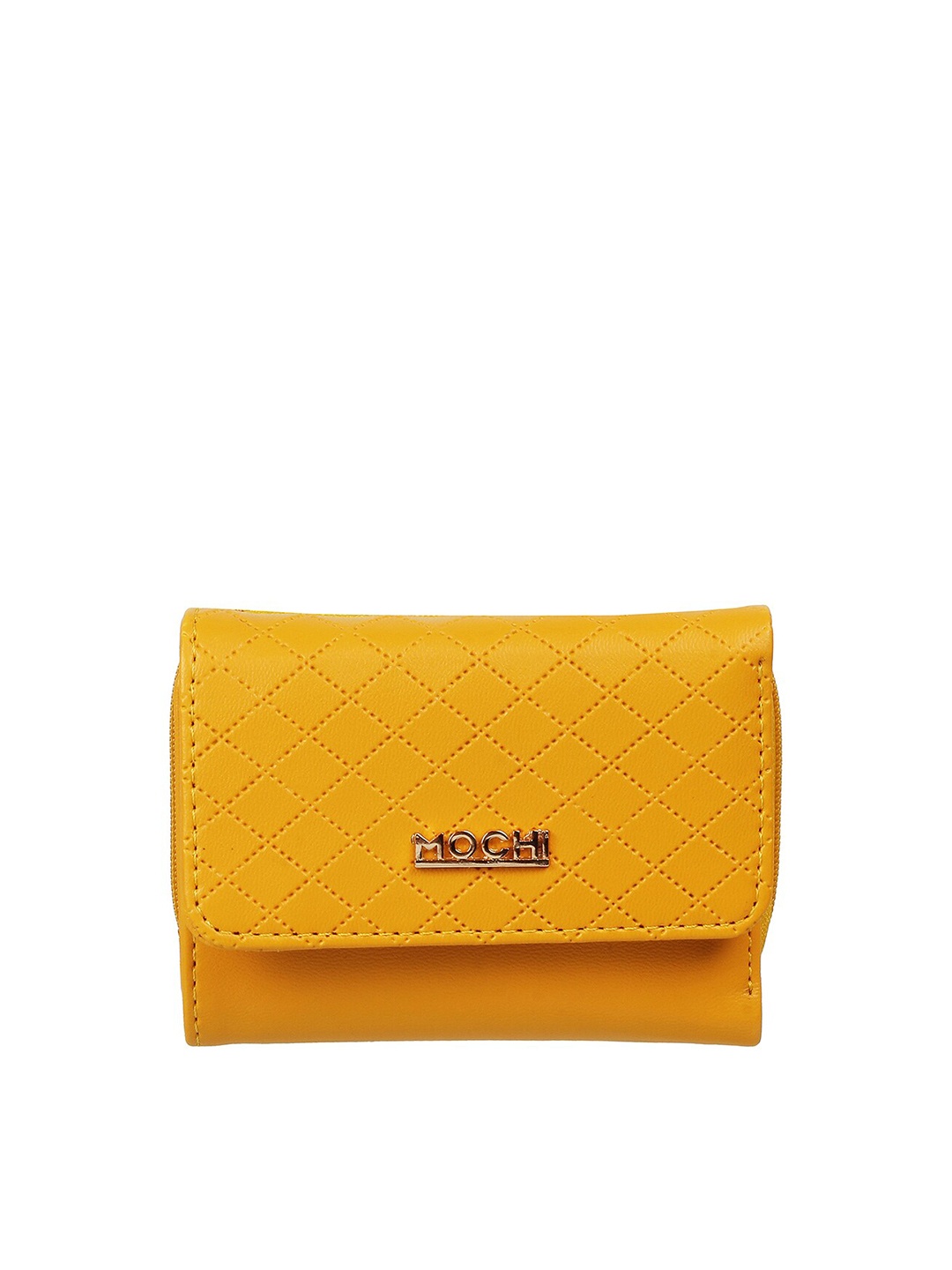 

Mochi Yellow Checked Purse Clutch