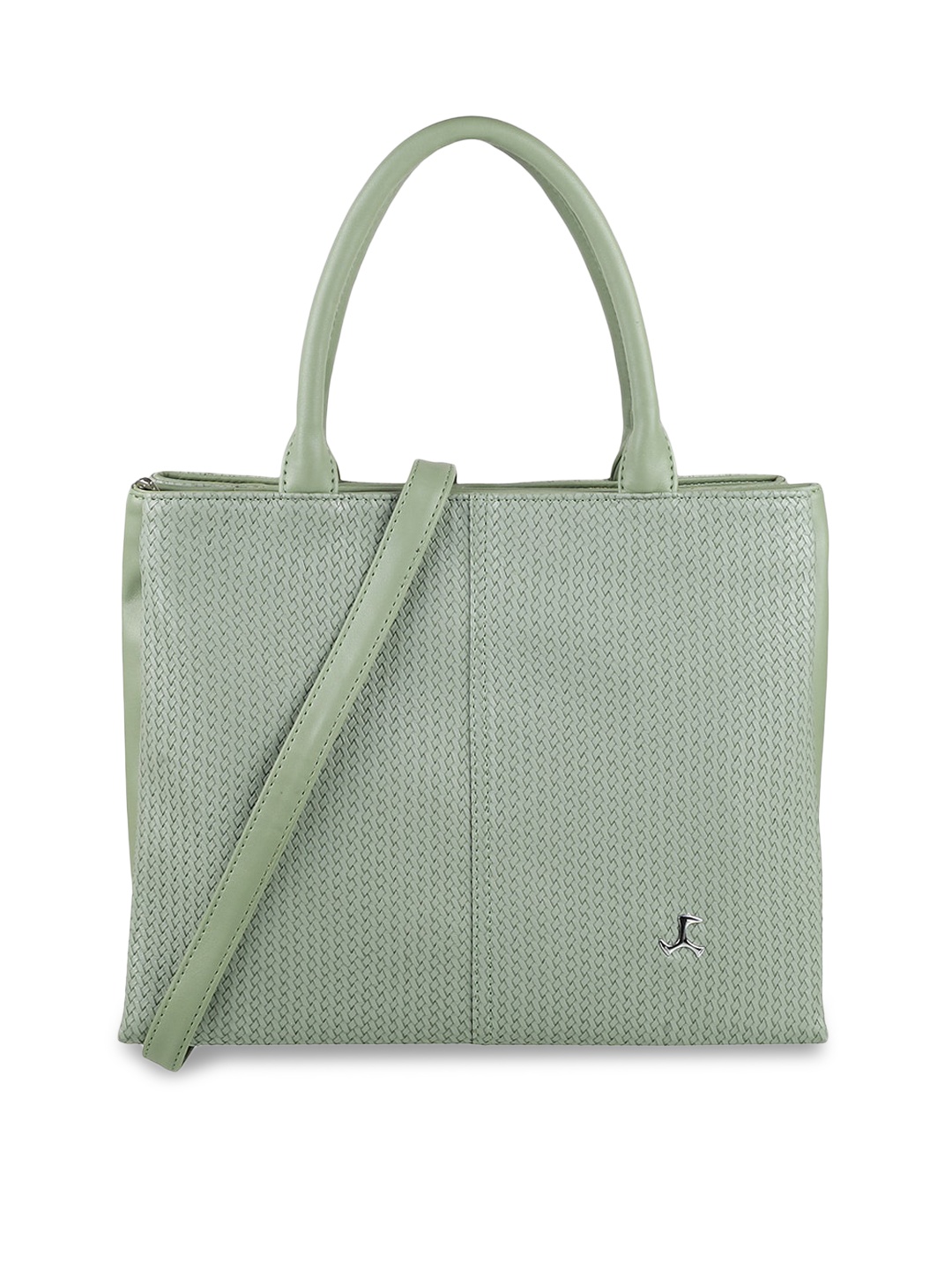 

Mochi Green Textured PU Structured Shoulder Bag