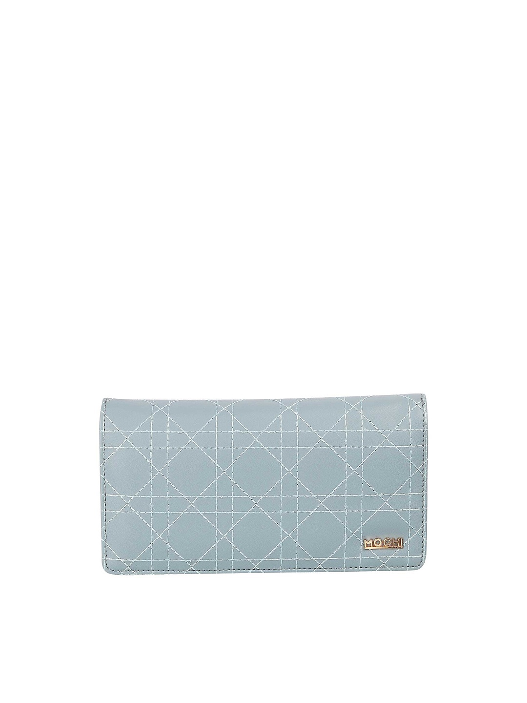 

Mochi Blue & White Textured Embroidered Purse Clutch
