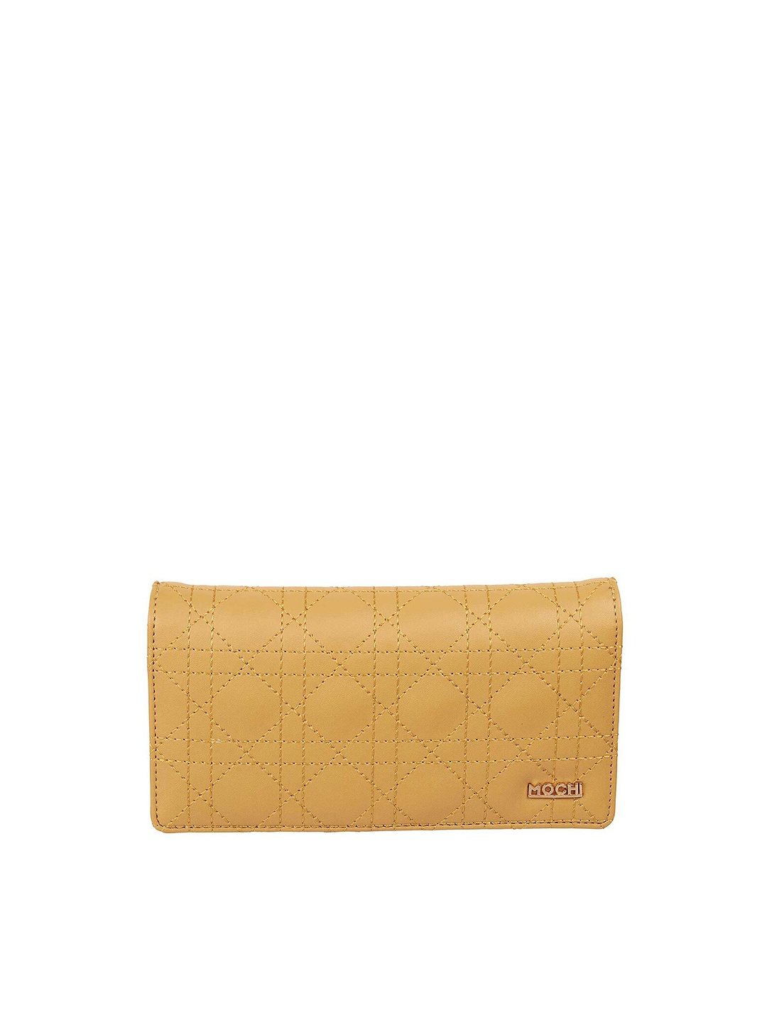 

Mochi Women Yellow Textured Embroidered Purse Clutch