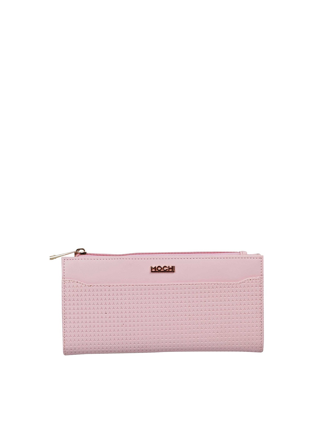 

Mochi Women Pink & Gold-Toned Textured Envelope Clutch