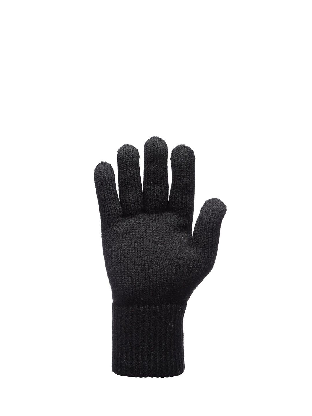 

513 Men Black Solid Knitted Gloves