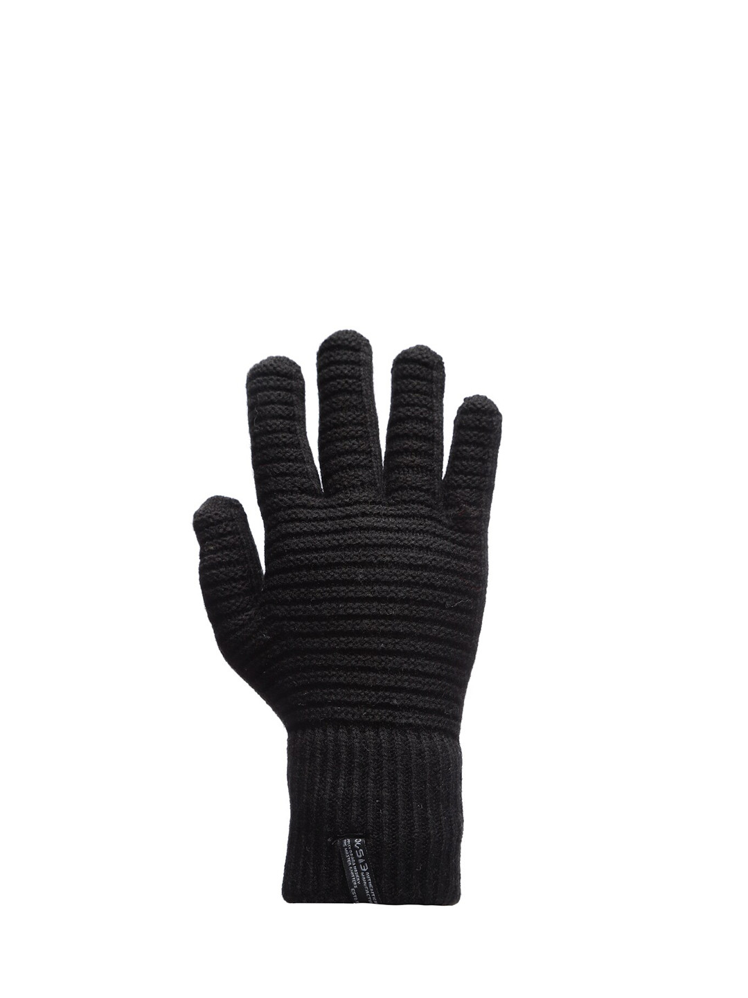 

513 Men Black Solid Knitted Gloves