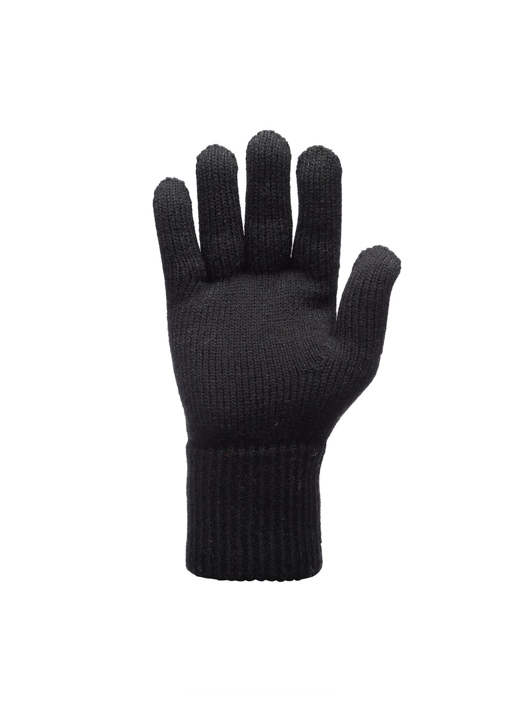 

513 Men Black Solid Knitted Gloves
