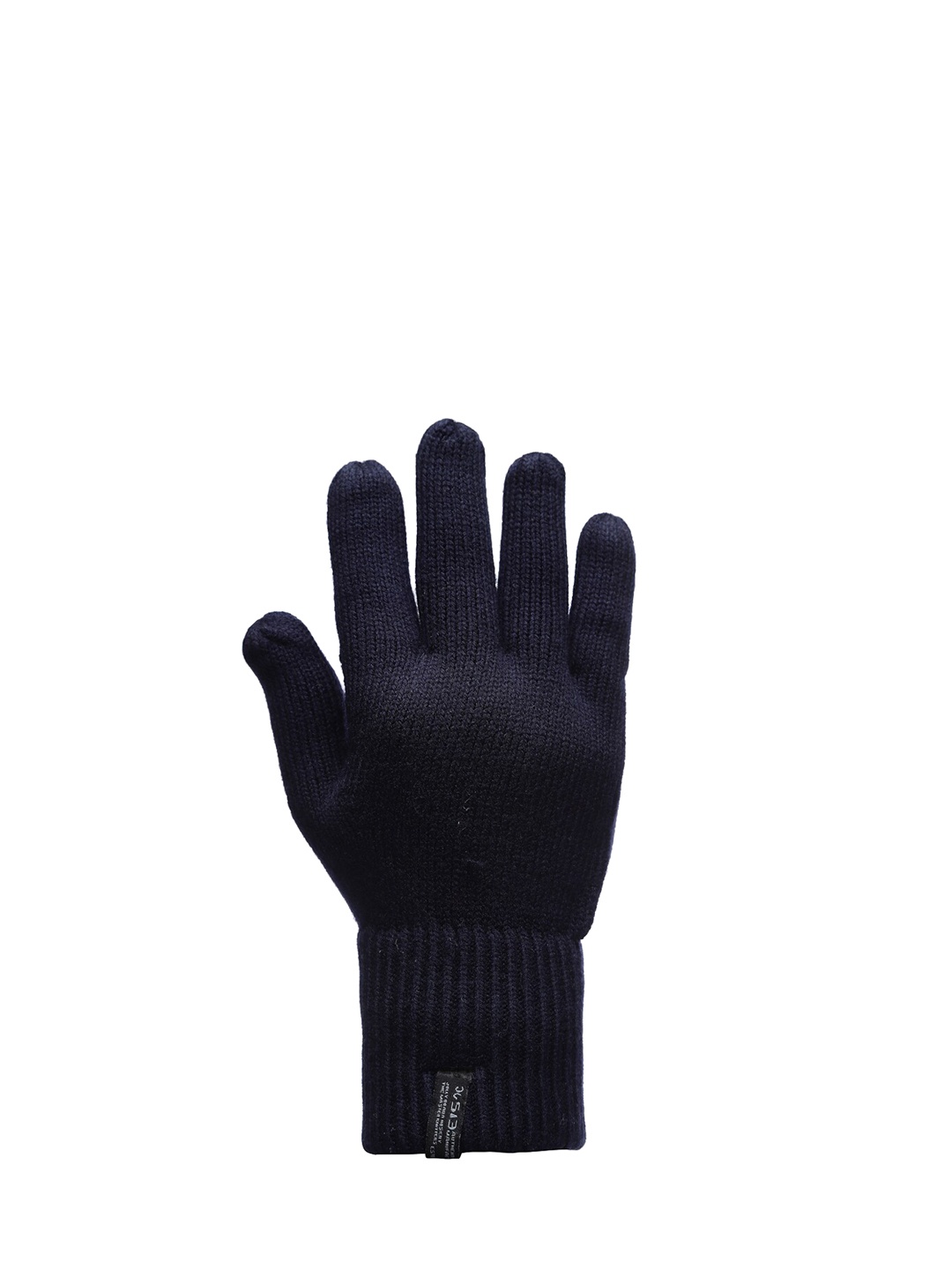 

513 Men Navy Blue Solid Knitted Gloves