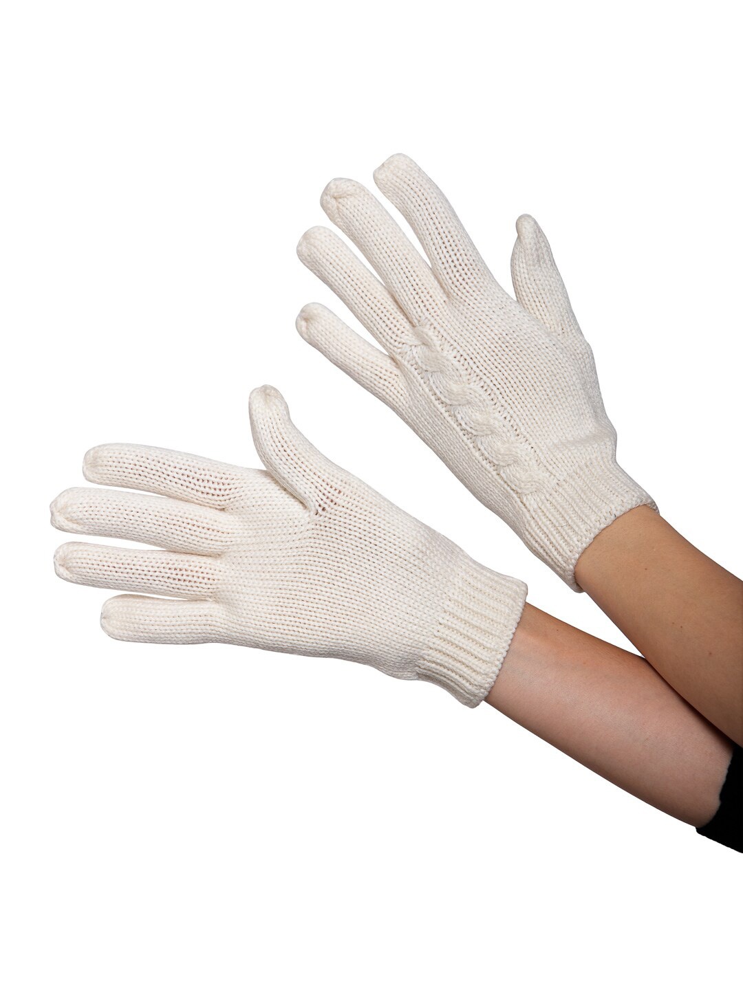 

513 Women White Solid Gloves