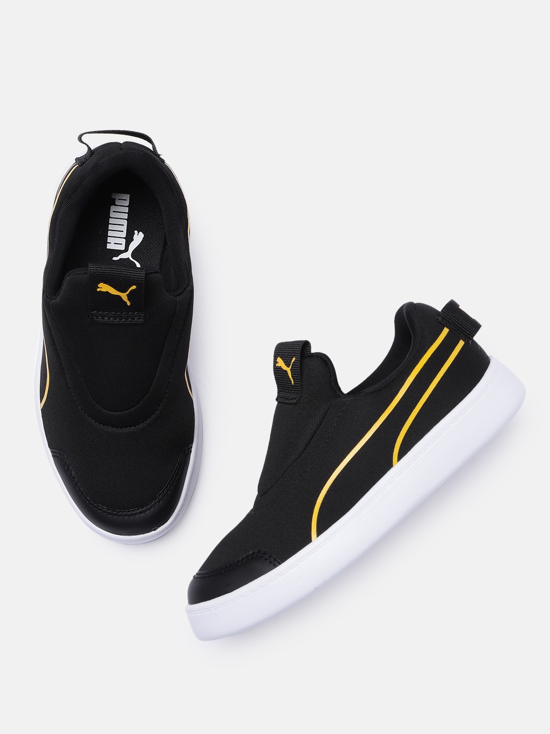 

Puma Kids Black Courtflex v2 Slip On PS Sneakers