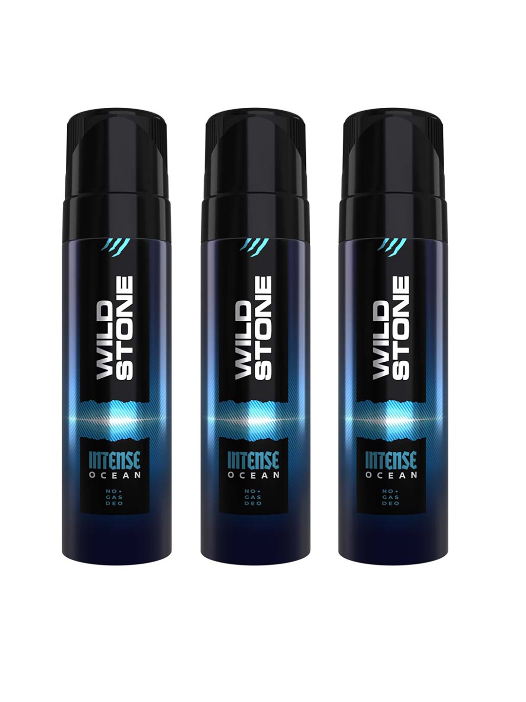 

Wild Stone Set Of 3 Intense Ocean No Gas Deodorant - 120ml Each, Black