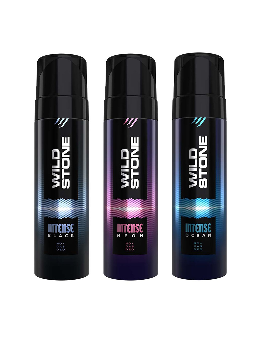 

Wild Stone Men Intense Black, Neon and Ocean Pack of 3 No Gas Deodorant - 120m Each, Multi