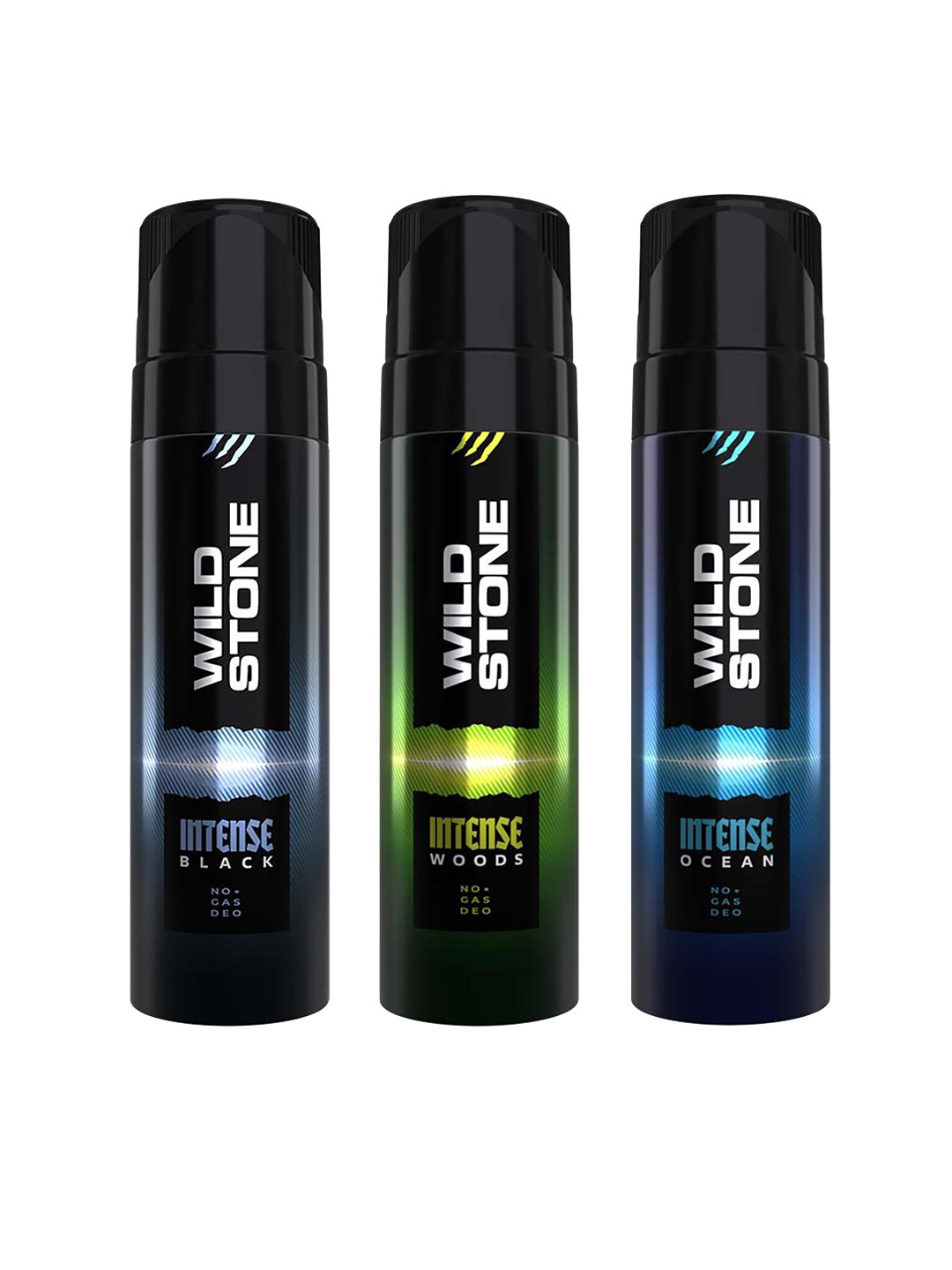 

Wild Stone Men Pack of 3 No Gas Deodorant - 120ml each, Black