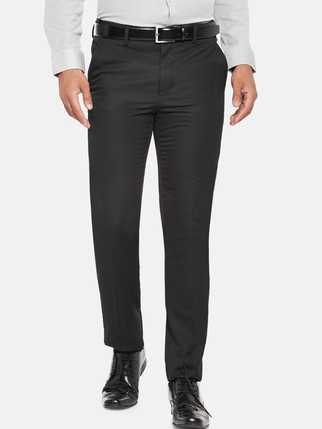 

RICHARD PARKER by Pantaloons Men Black Slim Fit Formal Trousers