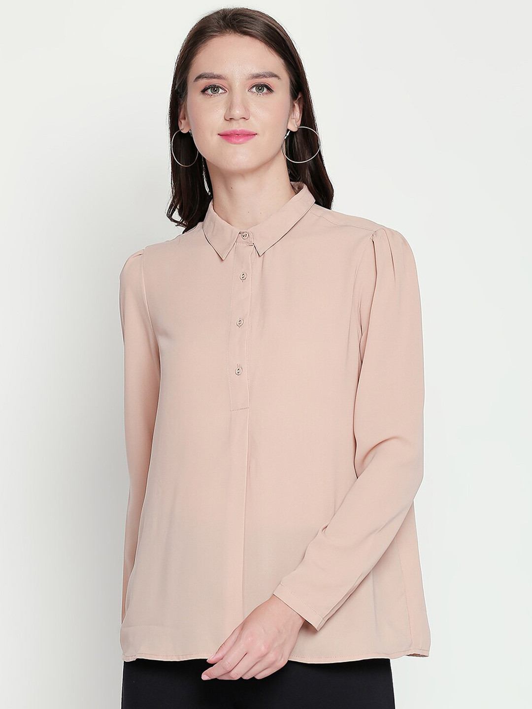 

Annabelle by Pantaloons Beige Shirt Style Top