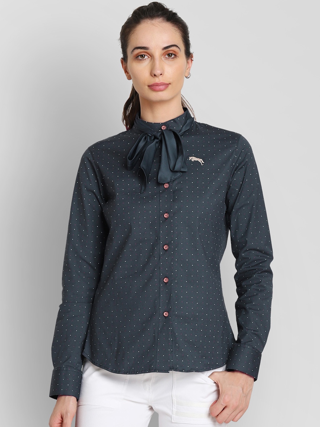 

JUMP USA Women Navy Blue Opaque Printed Casual Shirt