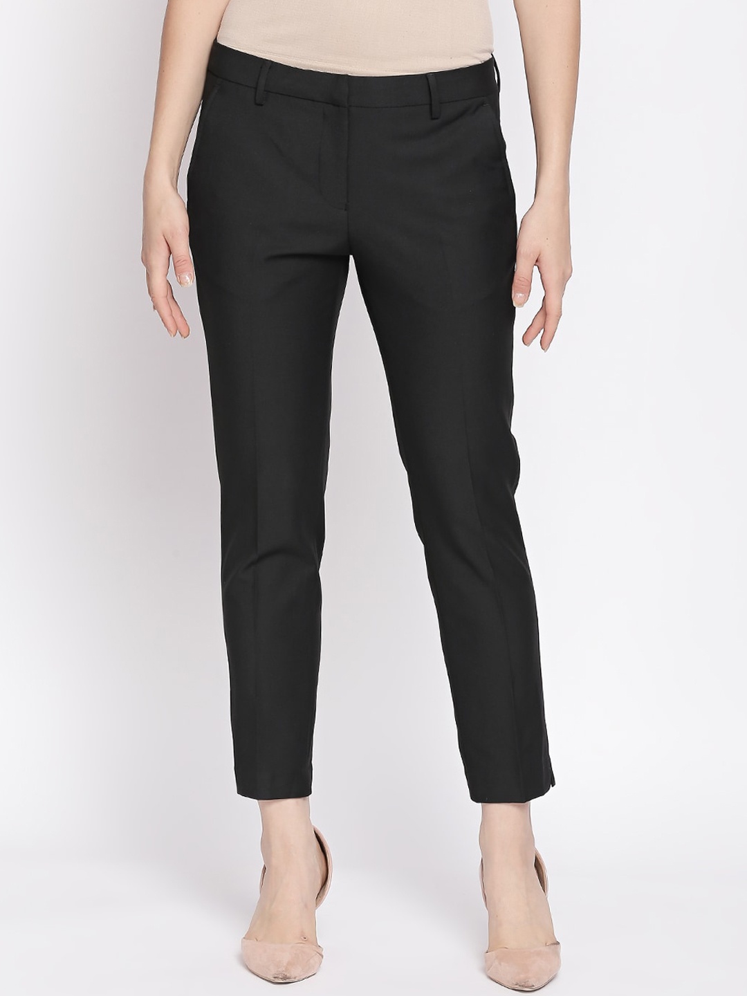 

Annabelle by Pantaloons Women Black Slim Fit Formal Trousers