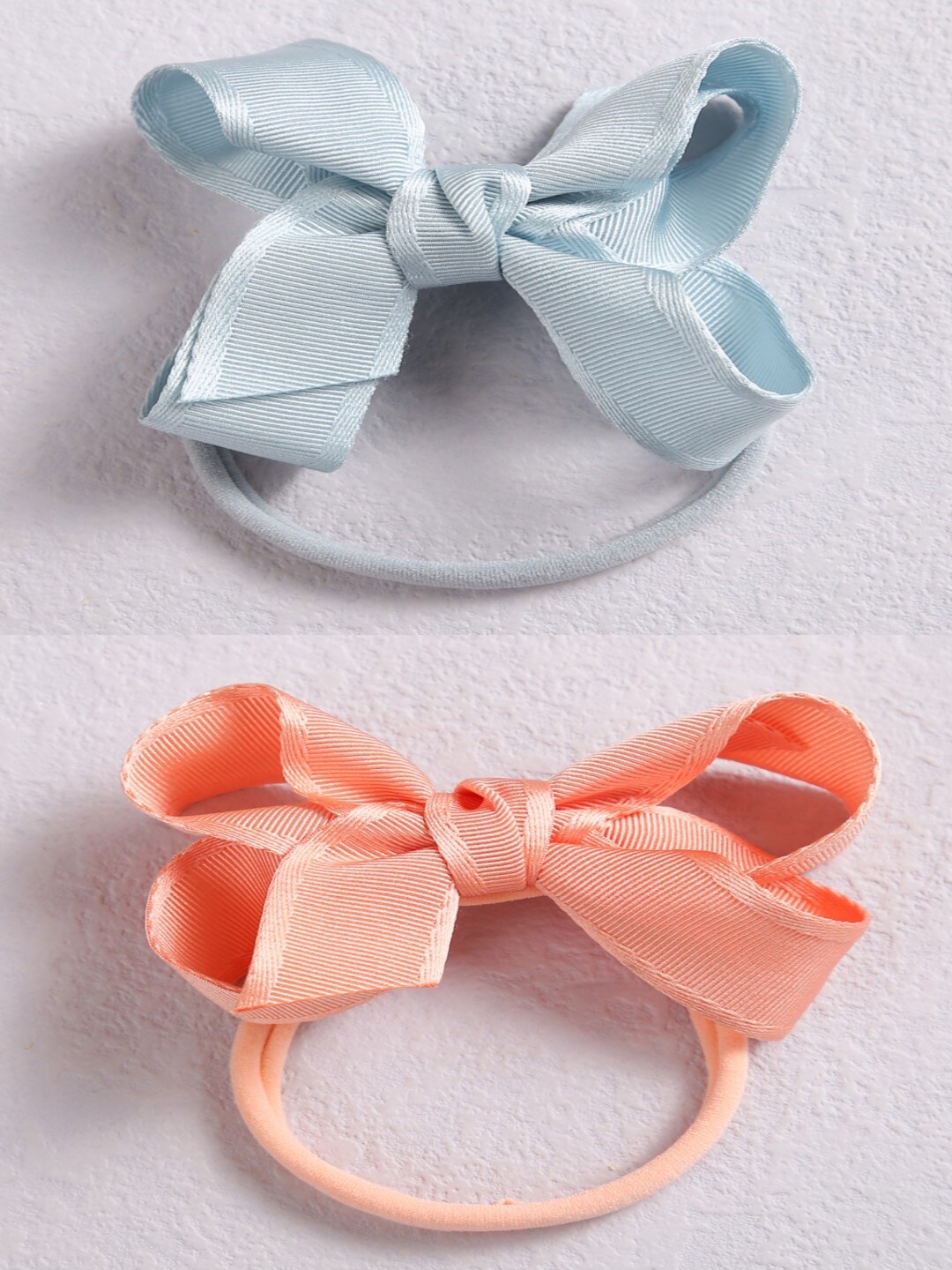

AQUASTREET Set-2 Girls Orange & Blue Big Bowknot Hairband