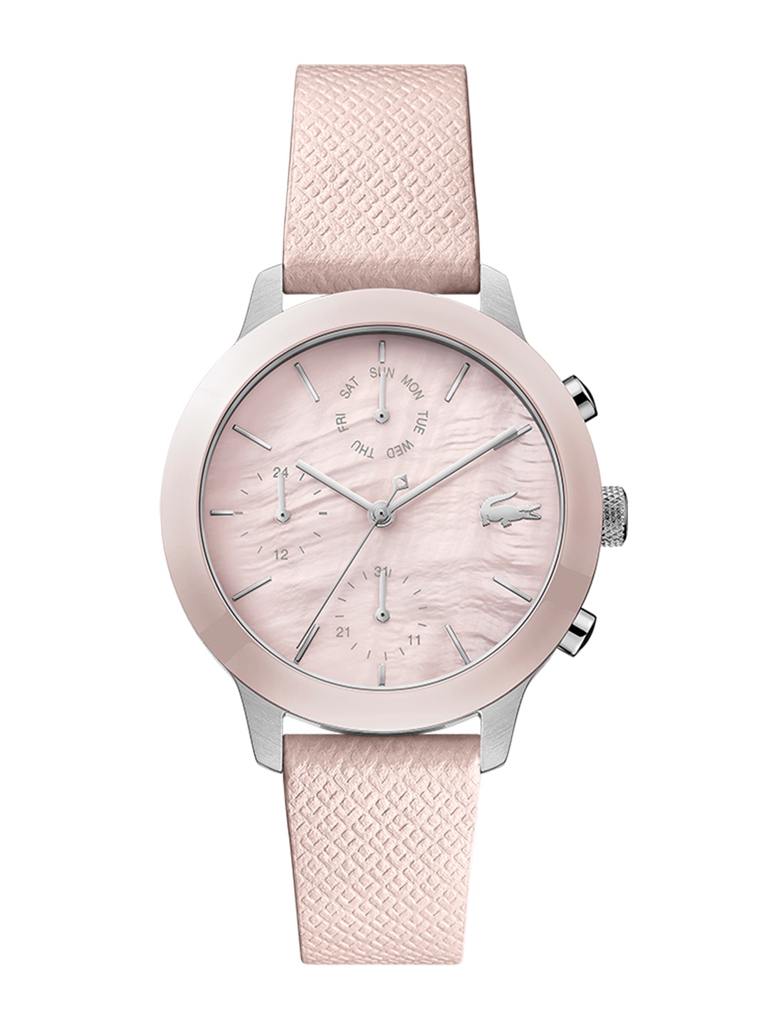 

Lacoste Women Pink Brass Dial & Pink Leather Straps Analogue Multi Function Watch