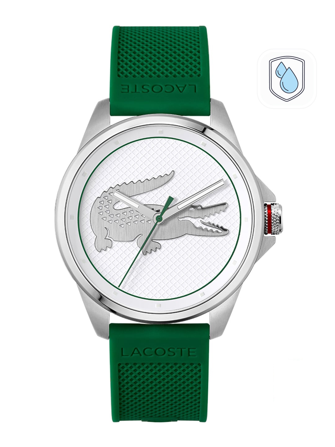 

Lacoste Men White Brass Dial & Green Straps Analogue Watch