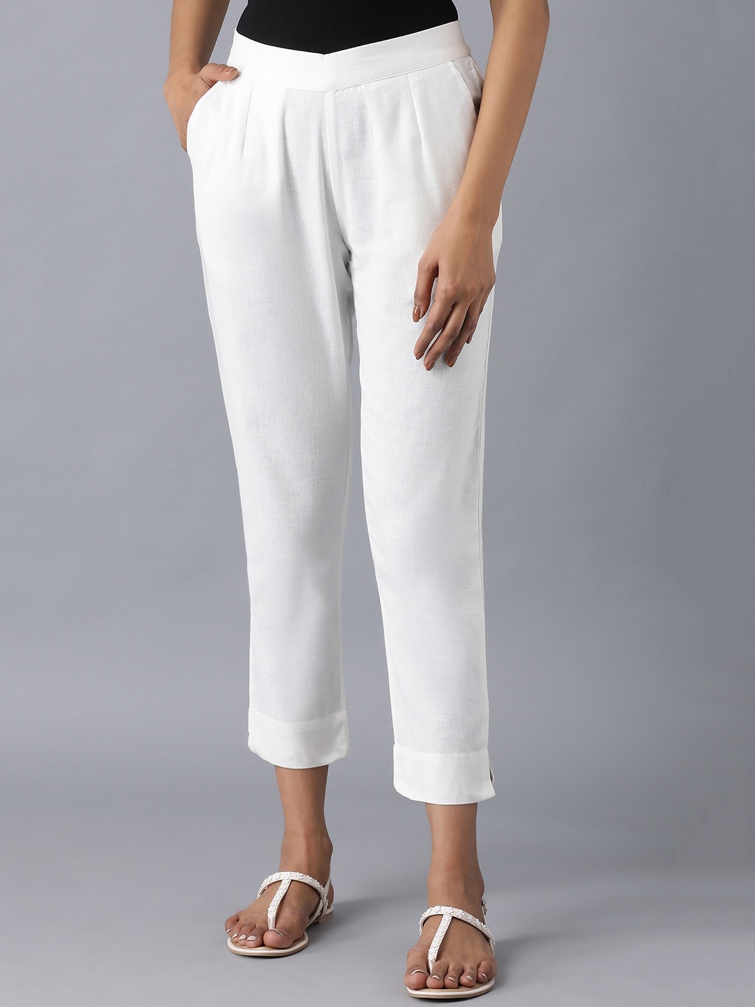 

elleven Women White Trousers