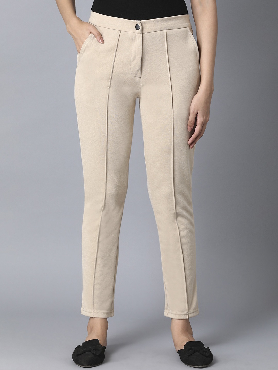 

elleven Women Green Slim Fit Trousers