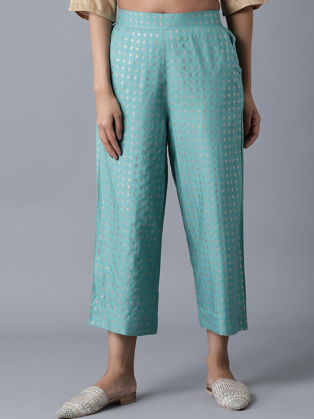 

elleven Women Green Ethnic Motifs Printed Parallel Trousers