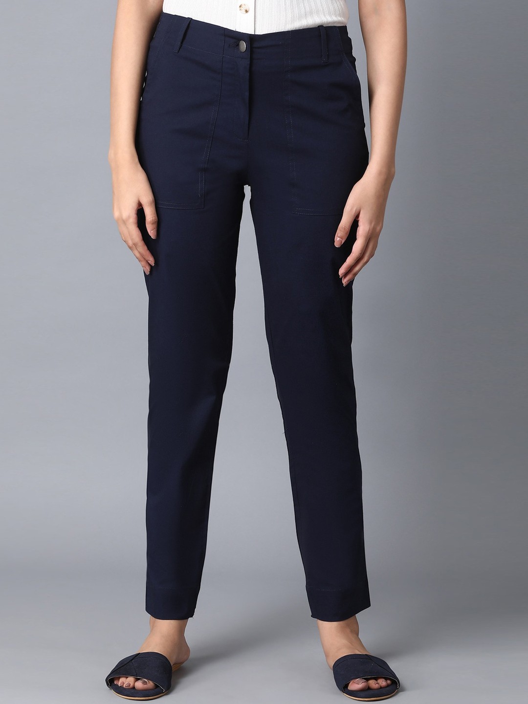 

elleven Women Navy Blue Trousers