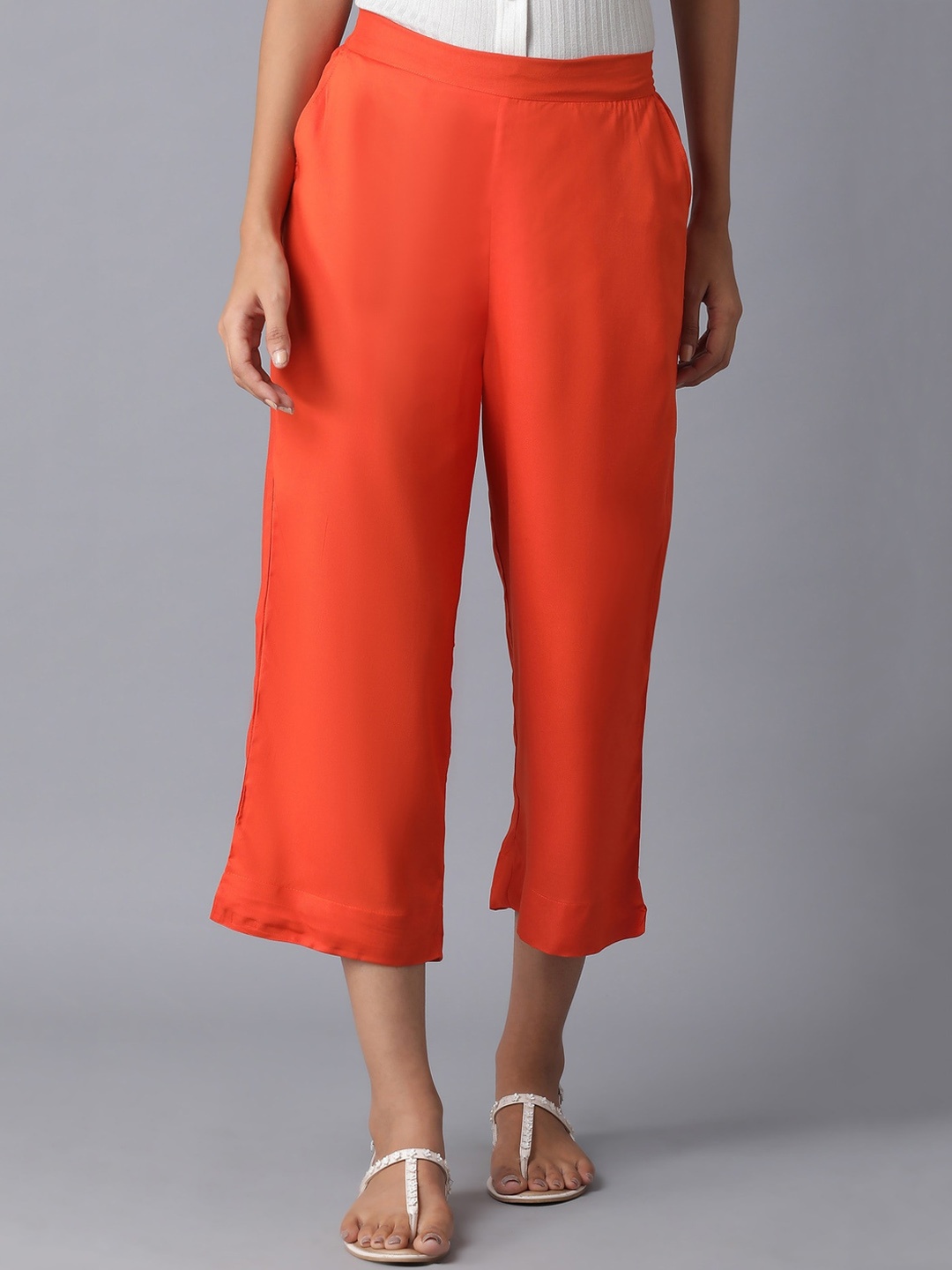 

Elleven Women Orange Loose Fit Culottes Trousers