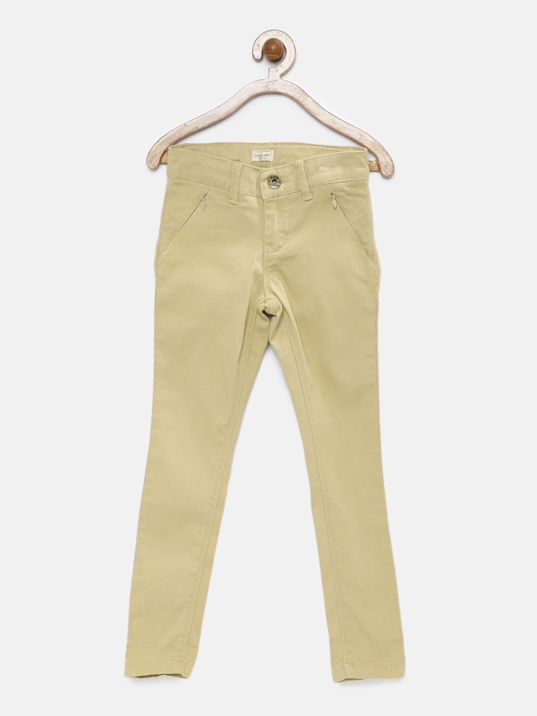 

Gini and Jony Girls Khaki Solid Regular Fit Chino Trousers