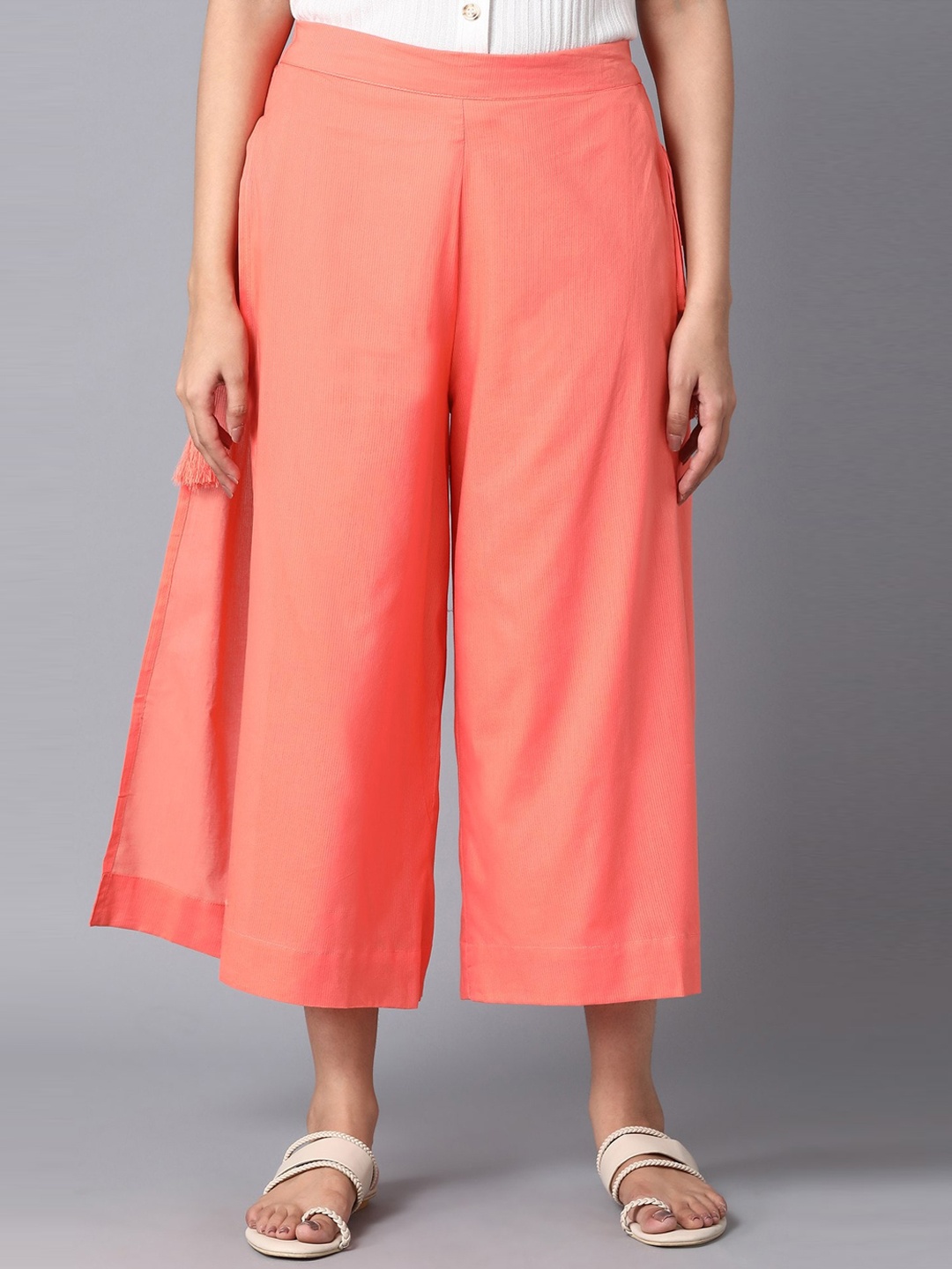 

Elleven Women Peach Loose Fit Culottes Trousers