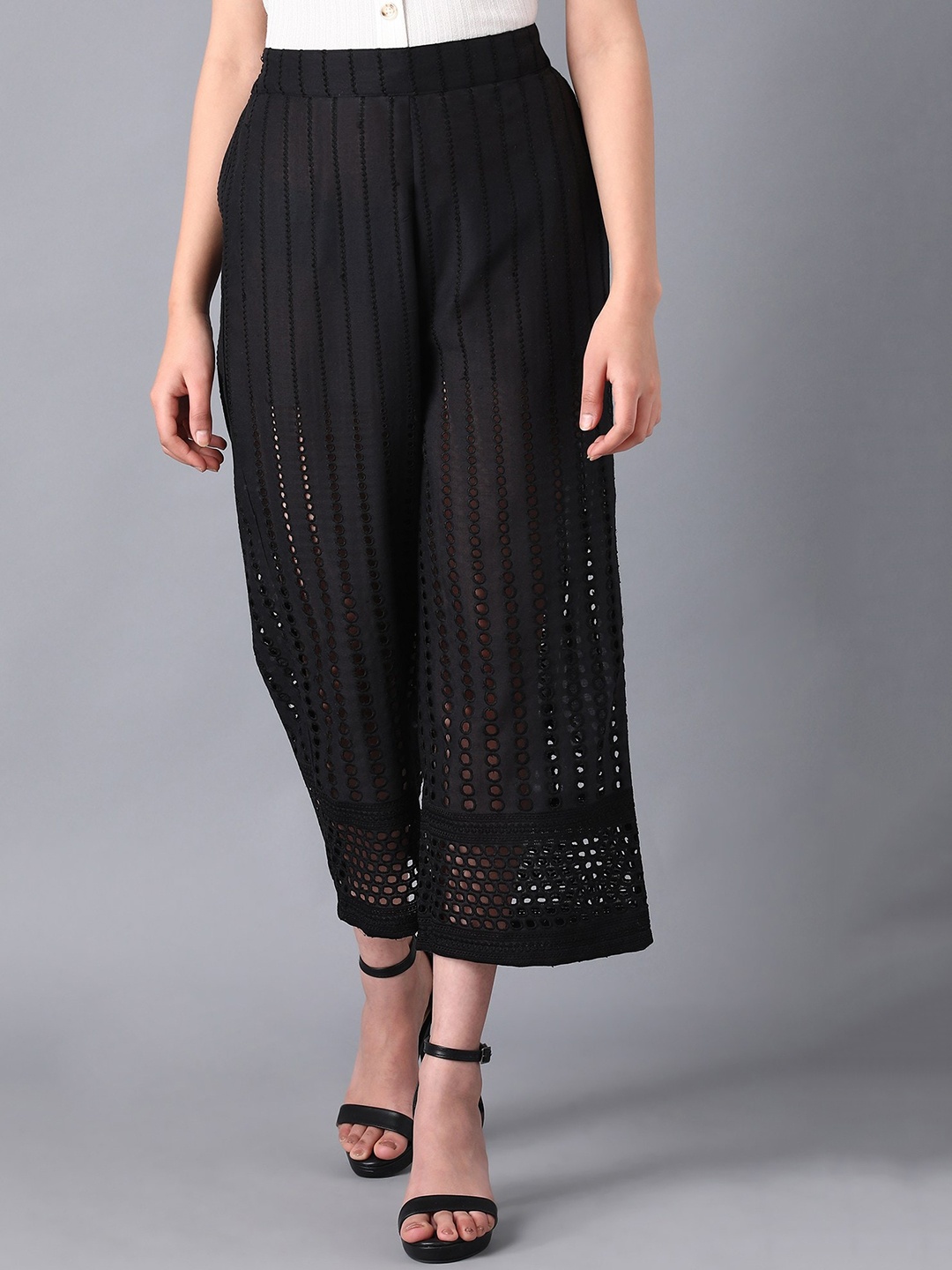 

elleven Women Black Culottes Trousers