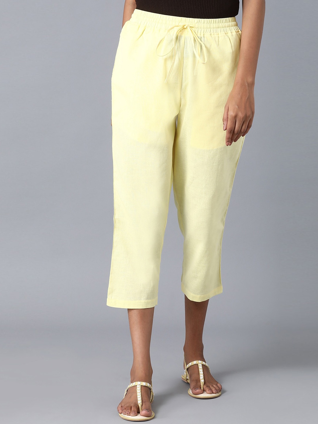 

elleven Women Yellow Solid Trousers
