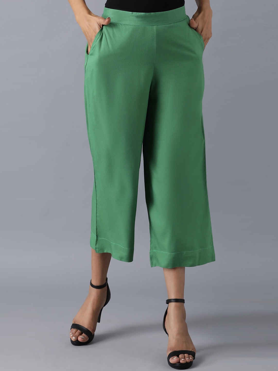 

elleven Women Green Culottes Trousers