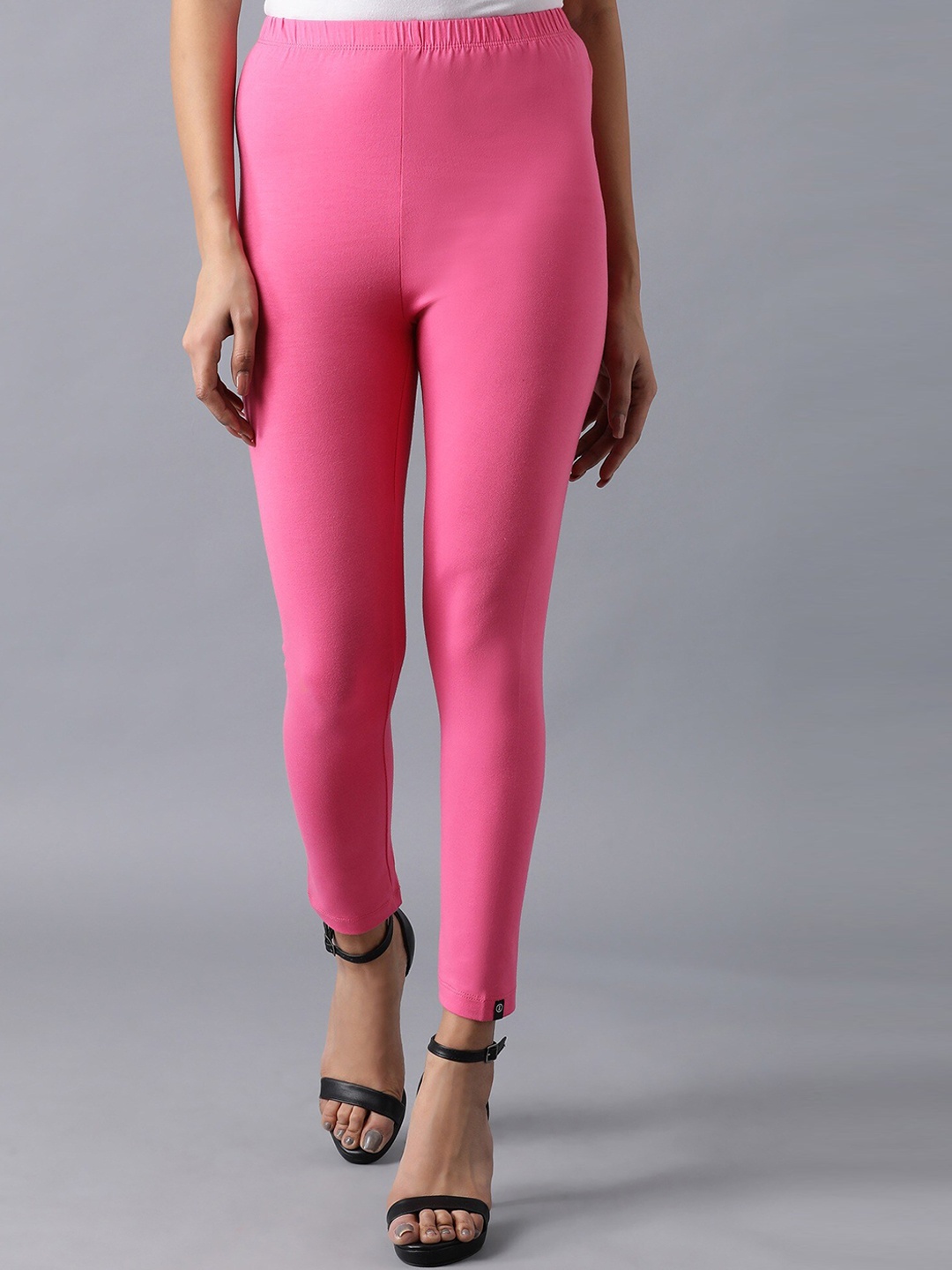 

elleven Women Pink Solid Ankle Length Leggings