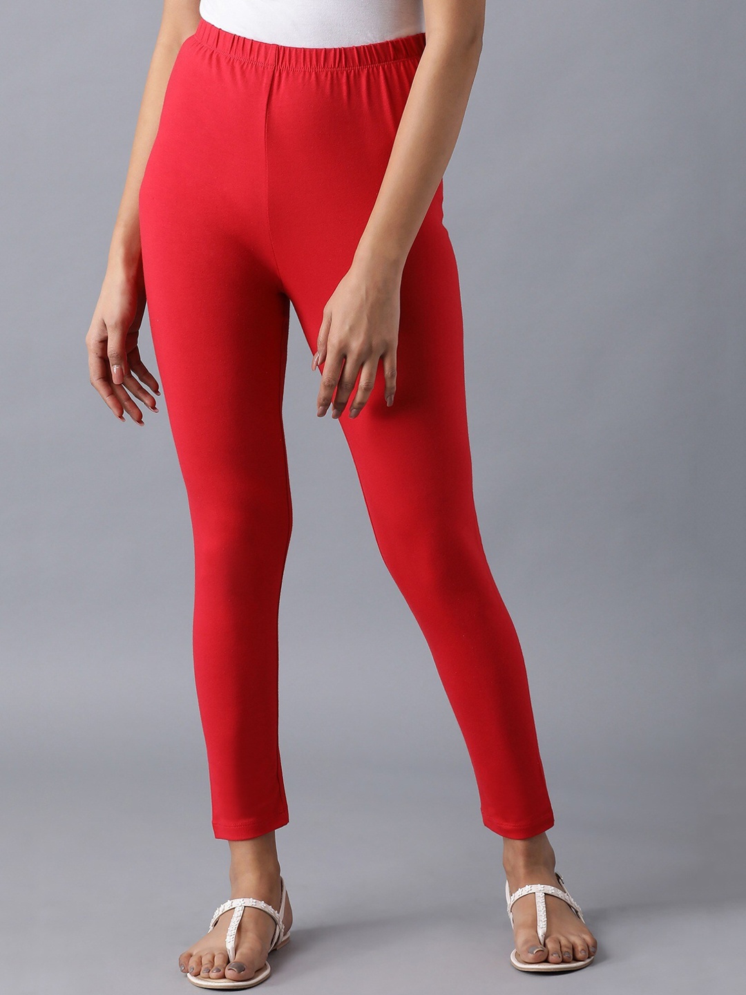 

elleven Women Red Solid Ankle Length Leggings