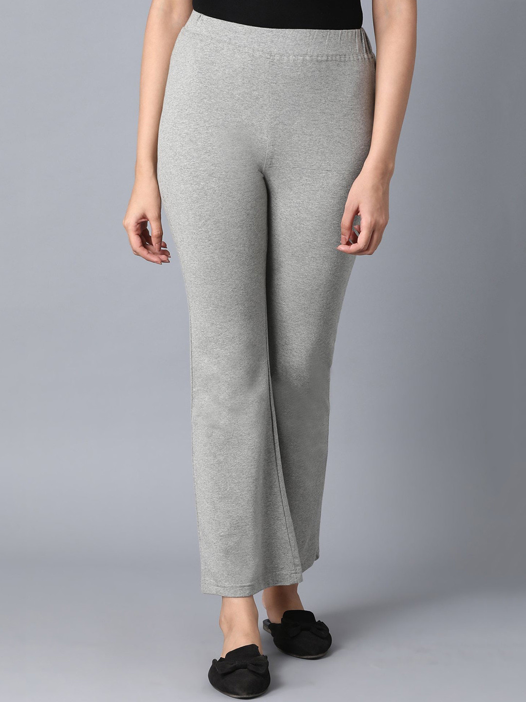 

elleven Women Grey Loose Fit Boot Cut Trousers