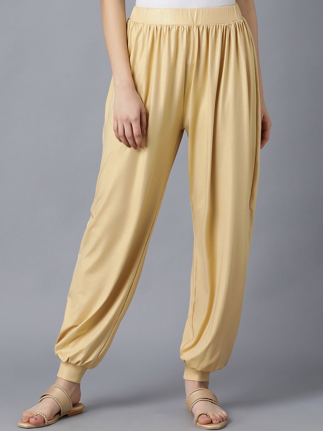 

Elleven Women Gold Solid Harem Pants