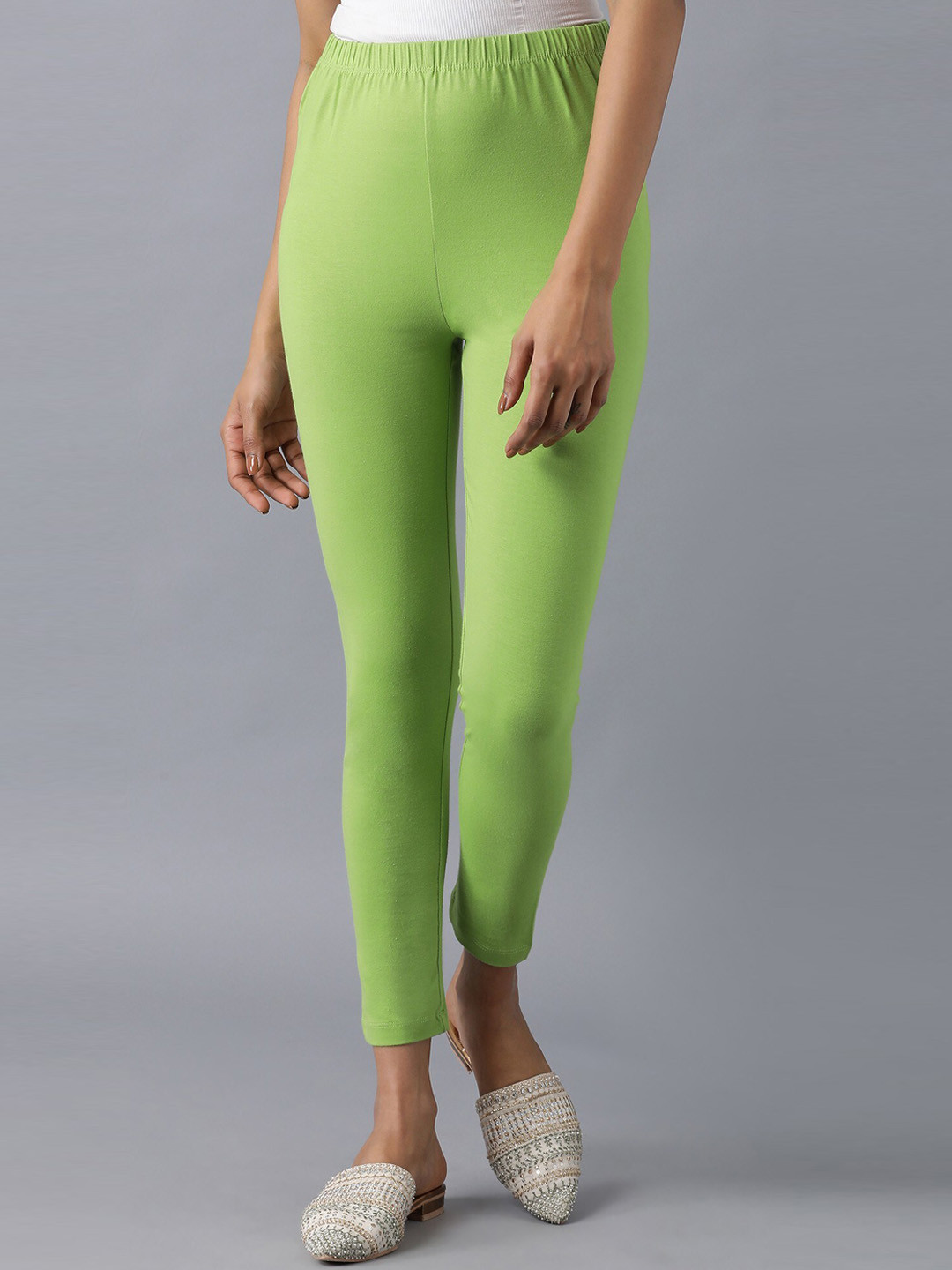 

elleven Women Green Solid Ankle Length Leggings