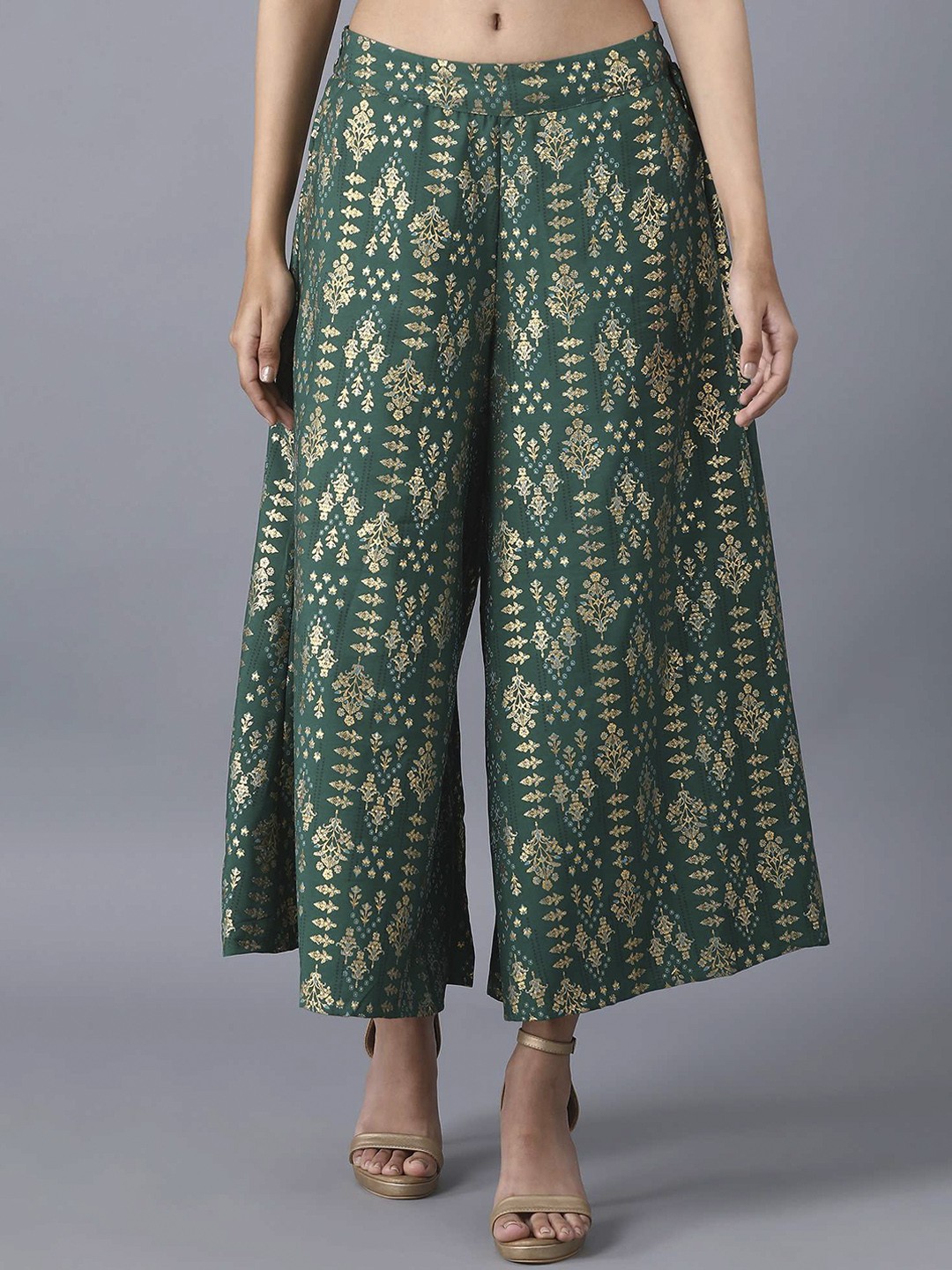 

elleven Women Green Printed Culottes Trousers