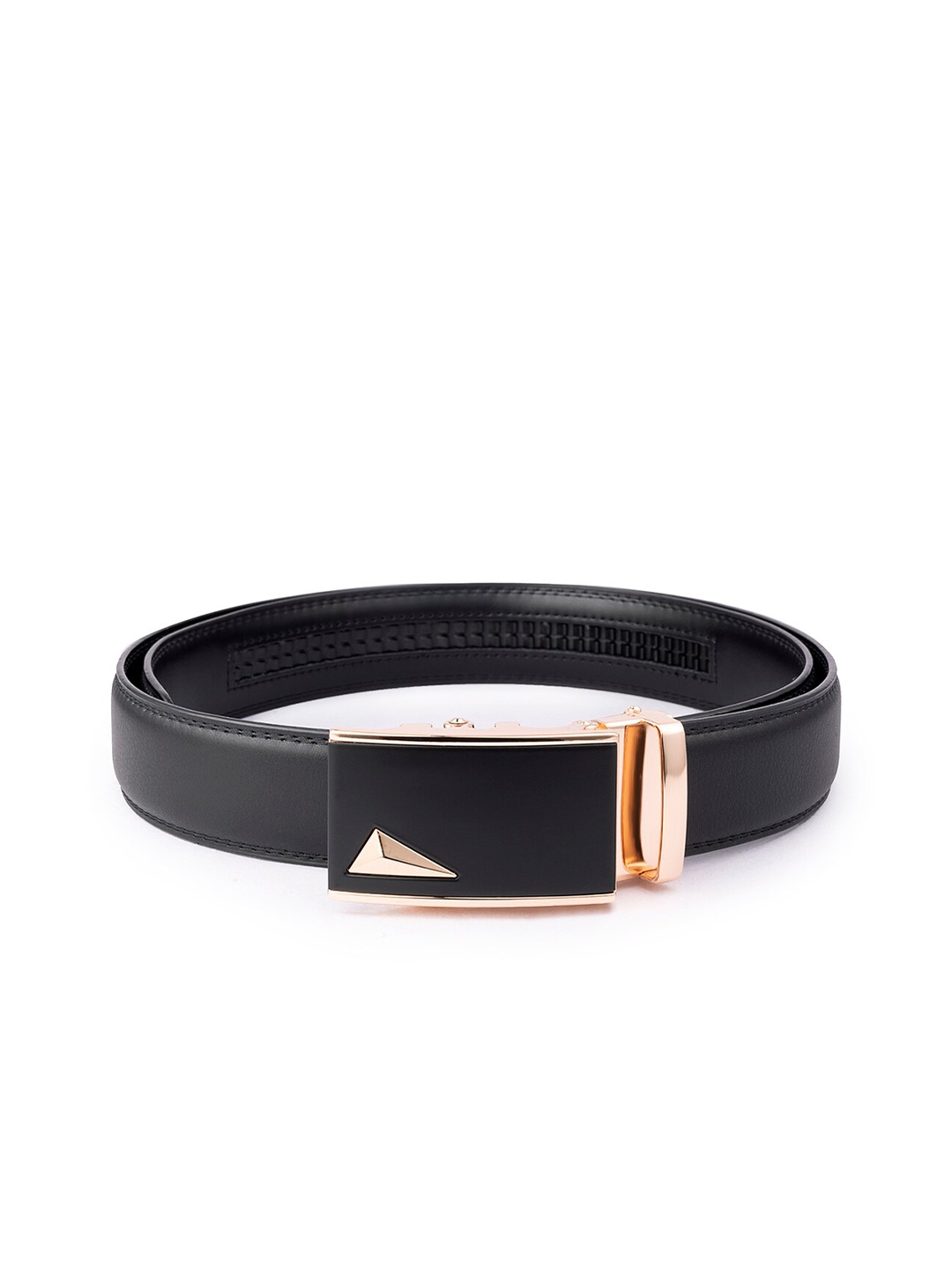 

BANGE Men Black Textured Leather Formal Belt