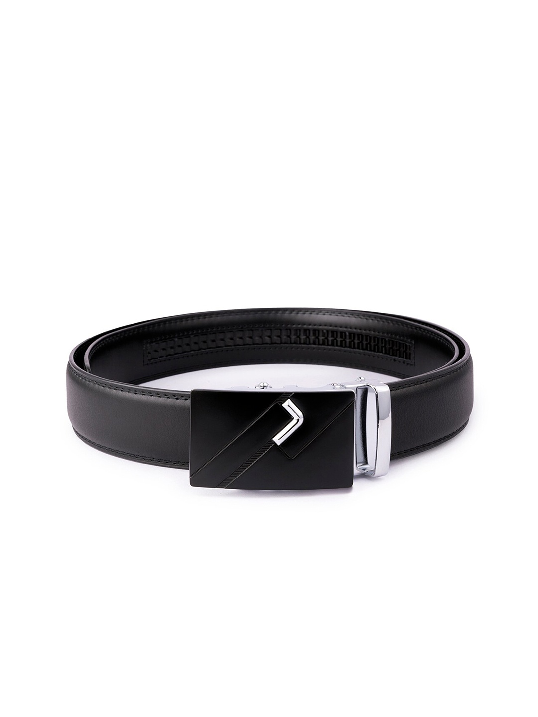 

BANGE Men Black Textured Leather Formal Belt