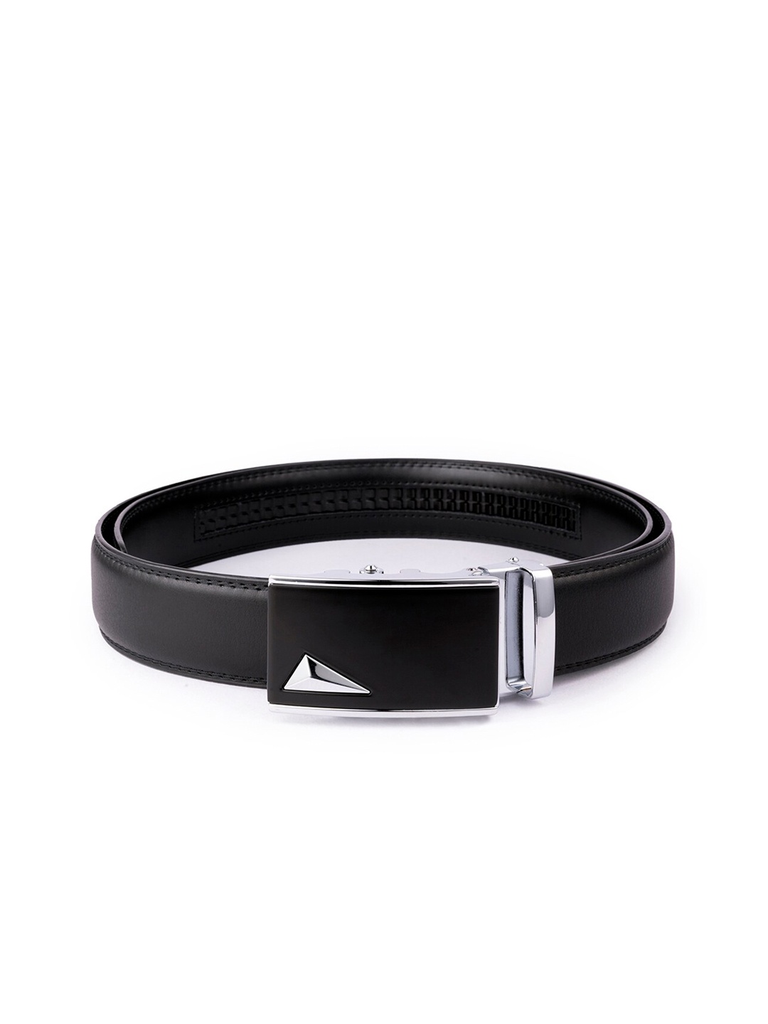 

BANGE Men Black Textured Leather Formal Belt