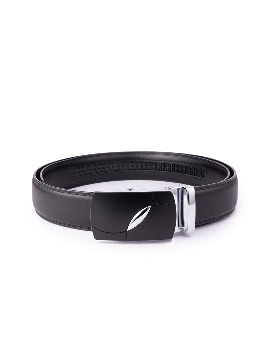 

BANGE Men Black Textured Leather Formal Belt