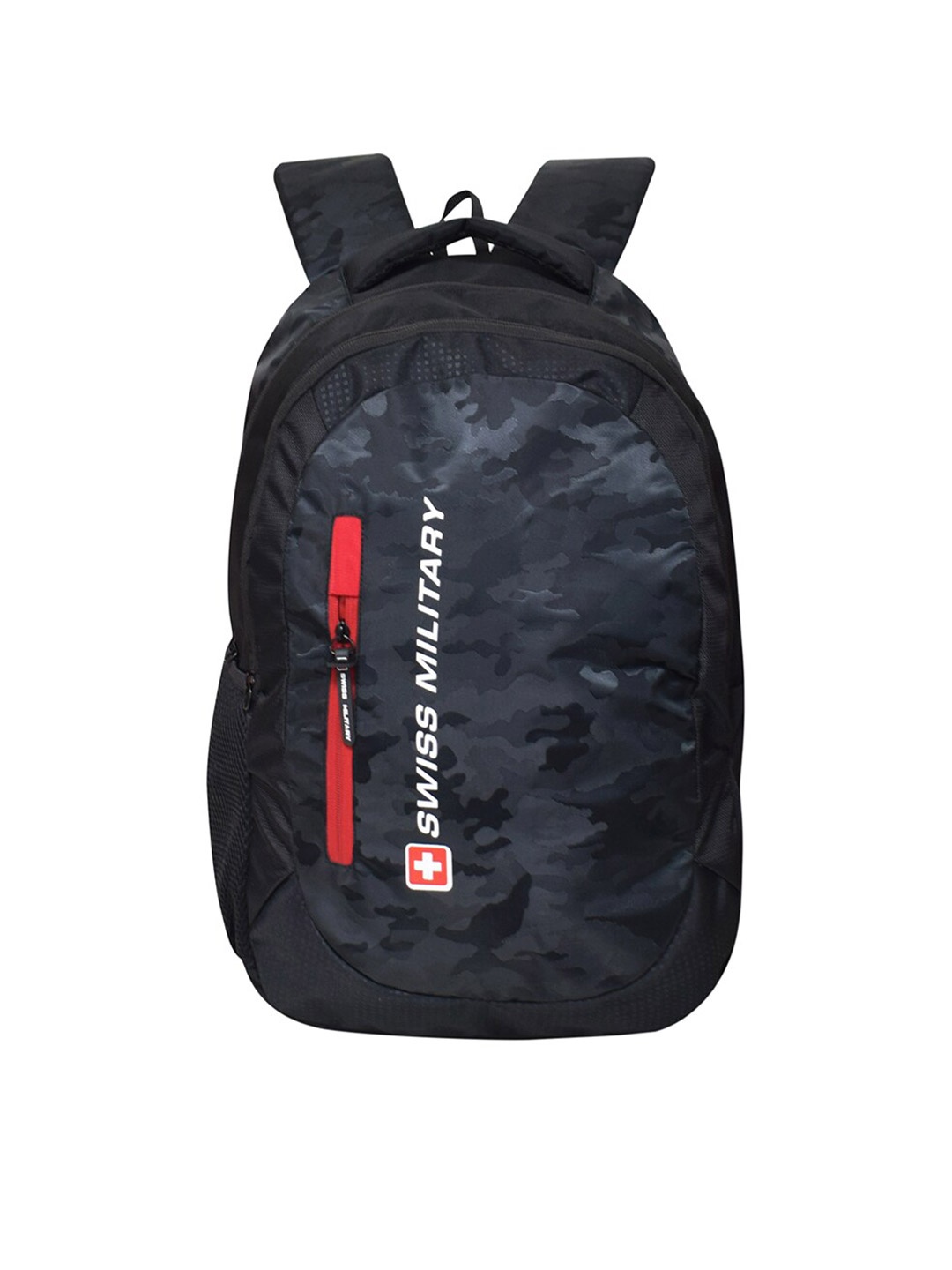 

SWISS MILITARY Unisex Black & Red Camouflage Backpack